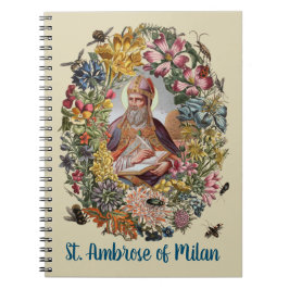 St. Ambrose of Milan with Flowers, Bees, and Hive Notizblock