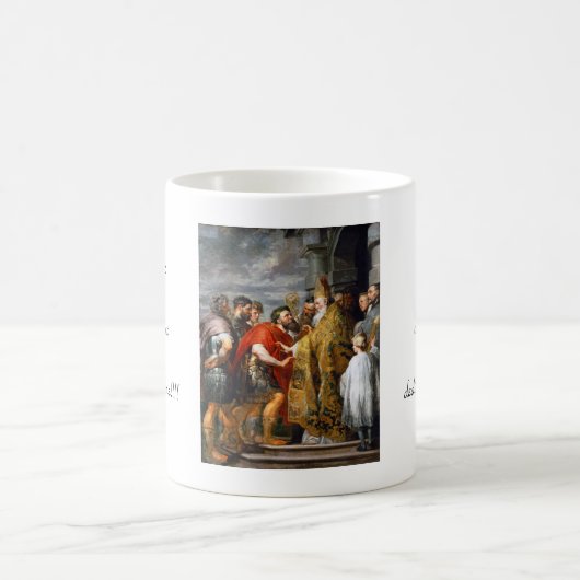 St Ambrose und Kaiser Theodosius Paul Rubens Kaffeetasse (Mittel)