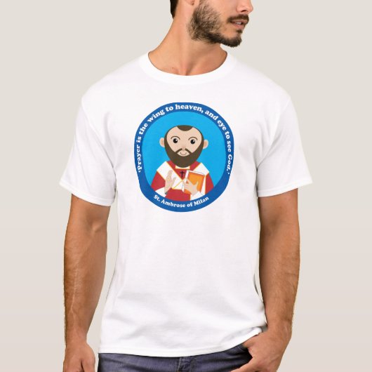 St Ambrose von Mailand T-Shirt (Vorderseite)
