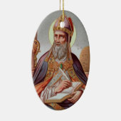 St. Ambrosius von Mailand (Rahmenlos) Oval Keramik Ornament (Rechts)