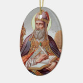 St. Ambrosius von Mailand (Rahmenlos) Oval Keramik Ornament (Links)