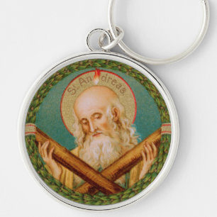 St. Andreas der Apostel (JMAS 02) Runde Metall Schlüsselanhänger