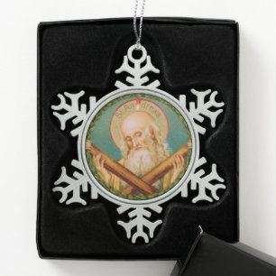 St. Andreas der Apostel (JMAS 02) Schneeflocken Zinn-Ornament