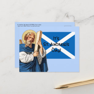 St. Andreas, der Apostel und die Flagge Schottland Postkarte