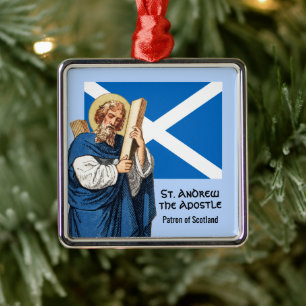 St. Andreas der Apostel und die Flagge Schottlands Ornament Aus Metall