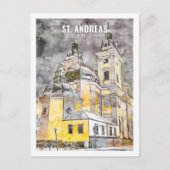 St Andreas Dusseldorf Travel Place Watercolor Postkarte (Vorderseite)