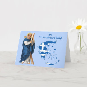 St. Andreas mit Flagge-Landkarte von Griechenland Karte