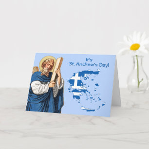 St. Andreas mit Flagge-Landkarte von Griechenland Karte