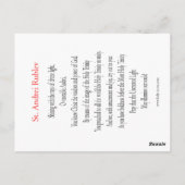 St. Andrei Rublev Prayer Card Postkarte (Rückseite)