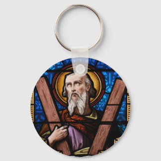 St. Andrew (Apostel Andrew) Gestaltete Glaskunst Schlüsselanhänger