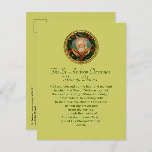 St. Andrew Christmas Novena Gebet Postkarte (Vorne/Hinten)