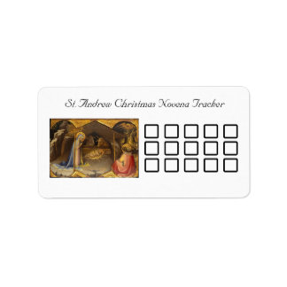 St. Andrew Christmas Novena Tracker Adressaufkleber