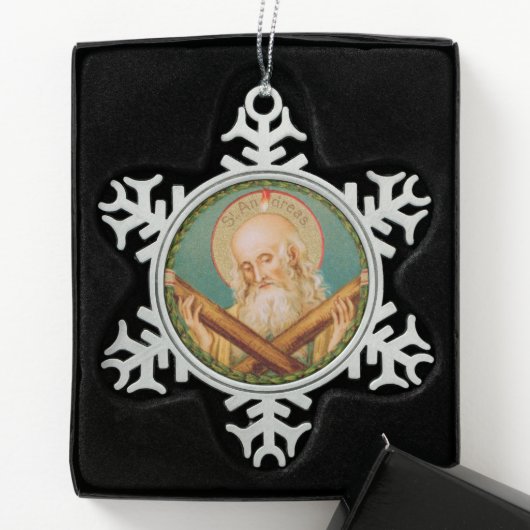 St. Andrew der Apostel (JMAS 02) Schneeflocken Zinn-Ornament (Box)