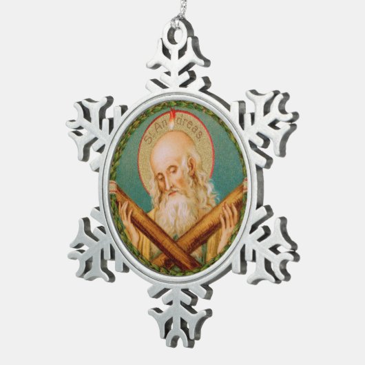 St. Andrew der Apostel (JMAS 02) Schneeflocken Zinn-Ornament (Rechts)