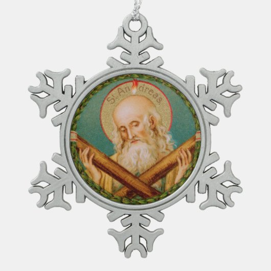 St. Andrew der Apostel (JMAS 02) Schneeflocken Zinn-Ornament (Vorderseite)