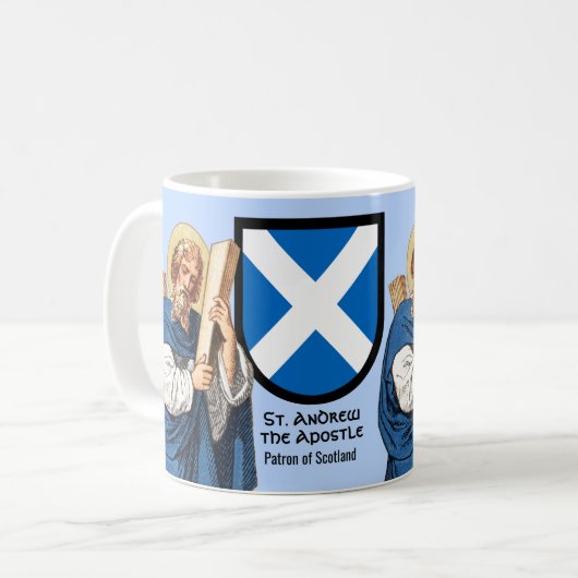 St. Andrew der Apostel (P 006) und Seine Schild-Ta Kaffeetasse (Vorderseite Links)