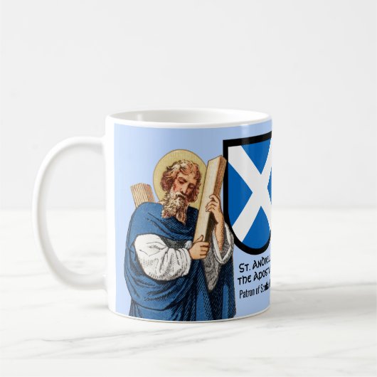 St. Andrew der Apostel (P 006) und Seine Schild-Ta Kaffeetasse (Links)