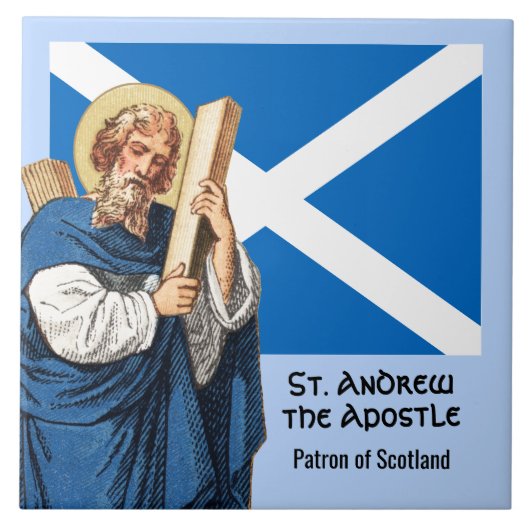 St. Andrew der Apostel und die Flagge Schottlands Fliese (Vorderseite)