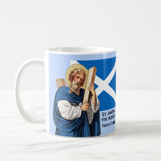 St. Andrew der Apostel und die Flagge Schottlands Kaffeetasse (Links)