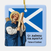St. Andrew der Apostel und die Flagge Schottlands Keramikornament (Vorderseite)