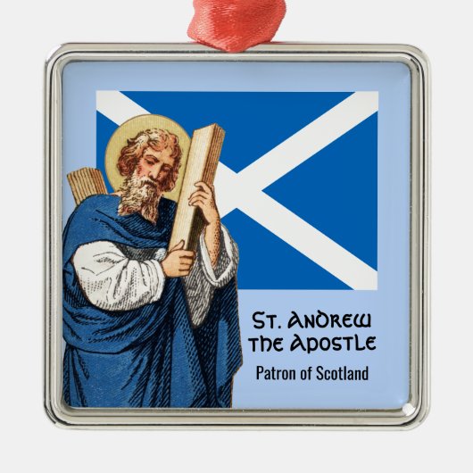 St. Andrew der Apostel und die Flagge Schottlands Ornament Aus Metall (Vorne)