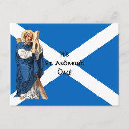 St. Andrew der Apostel und die Flagge Schottlands Postkarte