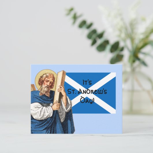 St. Andrew der Apostel und die Flagge Schottlands Postkarte (Stehend Vorderseite)