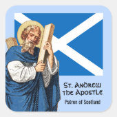 St. Andrew der Apostel und die Flagge Schottlands Quadratischer Aufkleber (Vorderseite)
