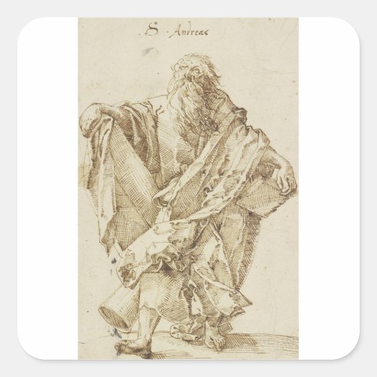 St. Andrew, der Apostel und Schottlands Patron Quadratischer Aufkleber (Vorderseite)