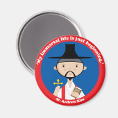 St. Andrew Kim Magnet (Vorderseite/Rückseite)