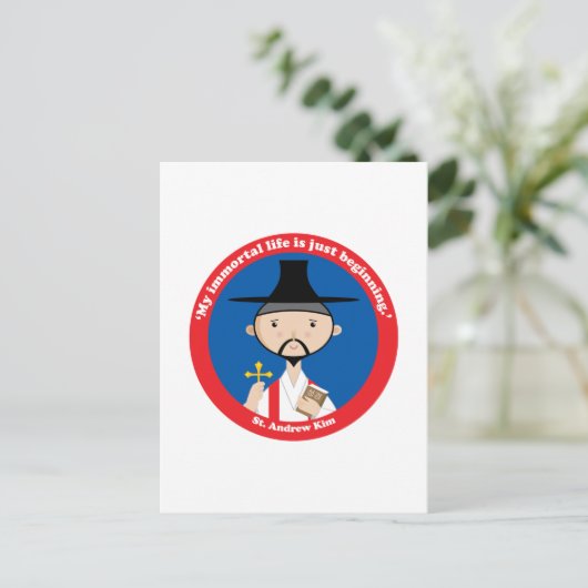St. Andrew Kim Postkarte (Stehend Vorderseite)
