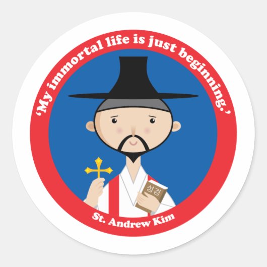 St. Andrew Kim Runder Aufkleber (Vorderseite)