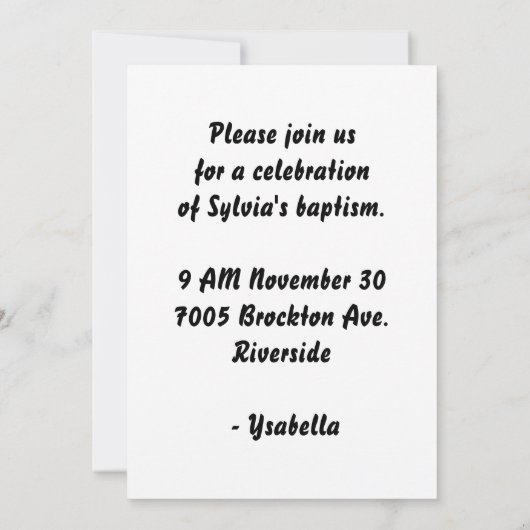 St Andrew laden ein Einladung (Rückseite)