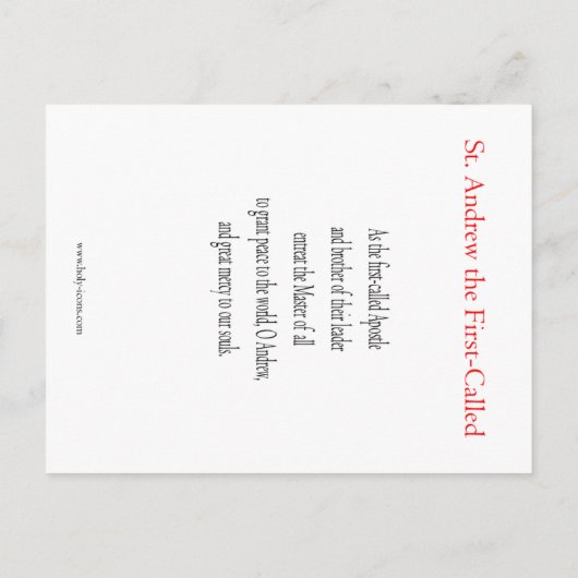 St Andrew Prayer Card Postkarte (Rückseite)