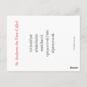 St Andrew Prayer Card Postkarte (Rückseite)