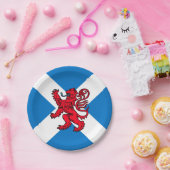 St Andrew quere schottische Flagge u. Löwe Pappteller (Party)