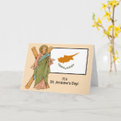 St. Andrew (RLS 01) mit Flag of Cyprus Fest Day Karte (Gelbe Blume)