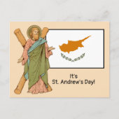 St. Andrew (RLS 01) mit Flag of Cyprus Fest Day Postkarte (Vorderseite)