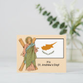 St. Andrew (RLS 01) mit Flag of Cyprus Fest Day Postkarte (Stehend Vorderseite)