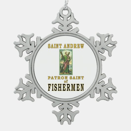 ST ANDREW SCHNEEFLOCKEN Zinn-Ornament (Vorderseite)