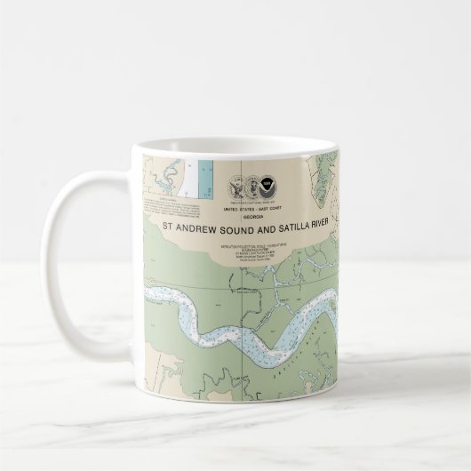 St Andrew Sound and Satilla River Nautical Chart Kaffeetasse (Links)