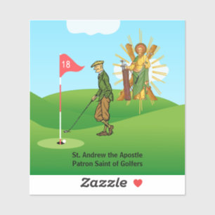 St. Andrew und Dapper Male Golfer Aufkleber