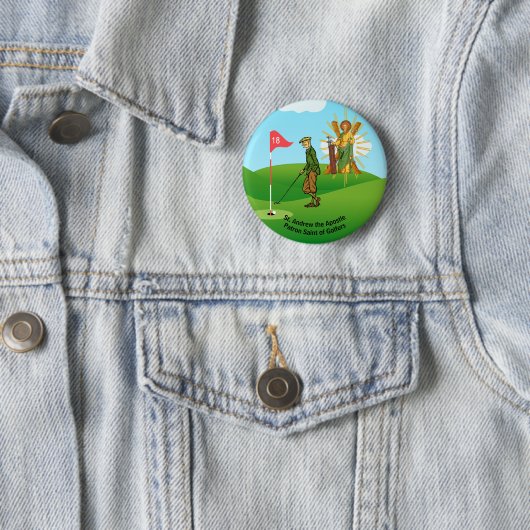 St. Andrew und Dapper Male Golfer Button (Beispiel)