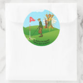 St. Andrew und Dapper Male Golfer Runder Aufkleber (Tasche)