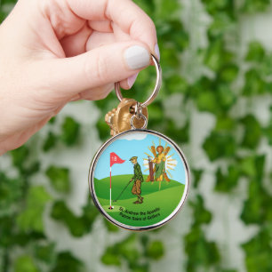 St. Andrew und eleganter männlicher Golfer Schlüsselanhänger