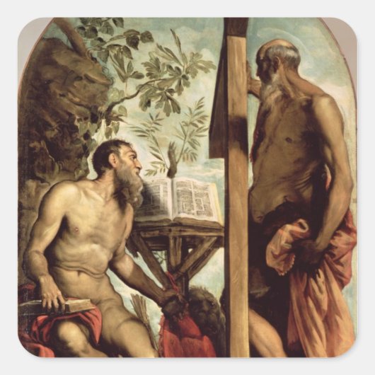 St. Andrew und St. Jerome Quadratischer Aufkleber (Vorderseite)