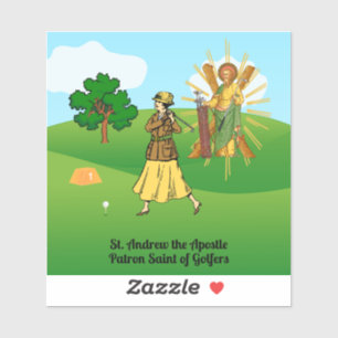 St. Andrew und Upscale Lady Golfer Aufkleber