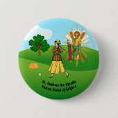 St. Andrew und Upscale Lady Golfer Button (Vorderseite)