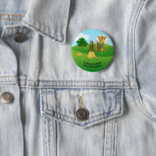 St. Andrew und Upscale Lady Golfer Button (Beispiel)