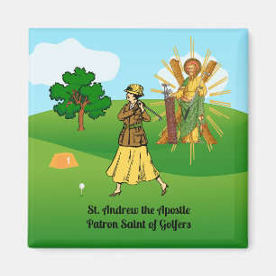 St. Andrew und Upscale Lady Golfer Magnet